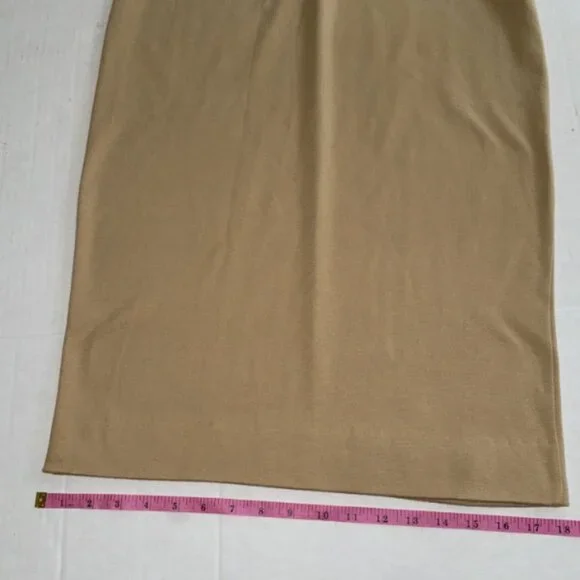 Vintage Calvin Klein Women’s Pencil Skirt Size Medium Color Tan 100% Cotton - Picture 3 of 7